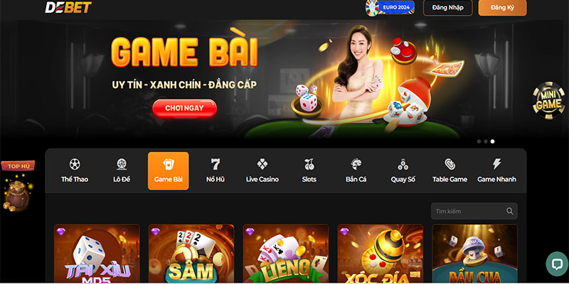 Tham gia game bài Baccarat cùng Debet